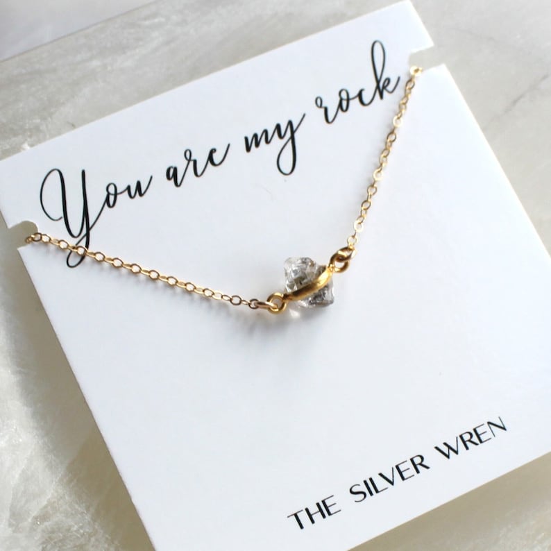 Jewelry Gifts for Her, Sister Gift, Gifts for Mom, Best Friend Gifts, You are My Rock Necklace, Dainty Jewelry, Gift for Women image 1