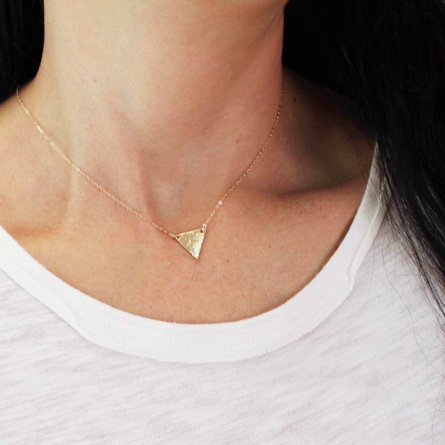 Dainty shop triangle necklace