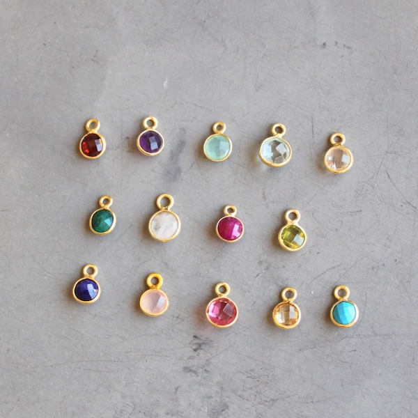 Gemstone Birthstone Charms, Add-On Charms, Sterling Silver Gold Filled Removable Slide On Charm Only, The Silver Wren