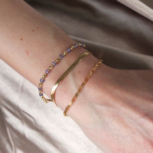 Tanzanite Jewelry Tanzanite Dainty Bracelet Gold, Bracelets for Women, Gemstone Bracelet Handmade Jewelry Gifts for Her, The Silver Wren image 2