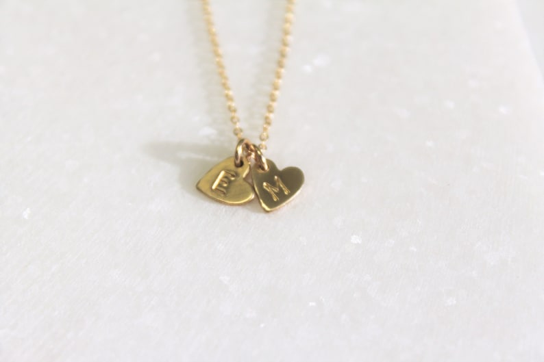 TINY heart Initial Necklace, Dainty Initial Necklace, Silver, Rose or Gold Personalized Necklace, Layering Necklace, Little Initial Necklace image 3