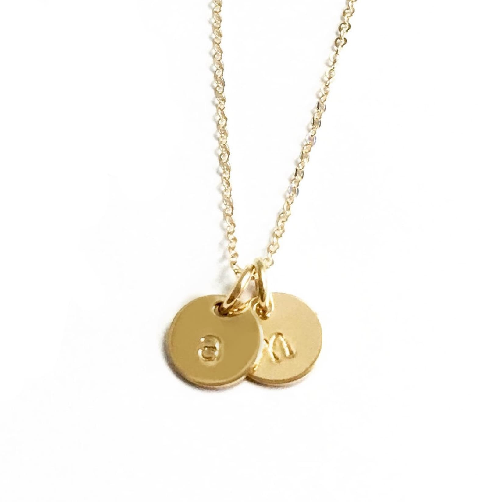 Tiny Gold Initial Necklace 1 2 or 3 Initial Necklace Etsy