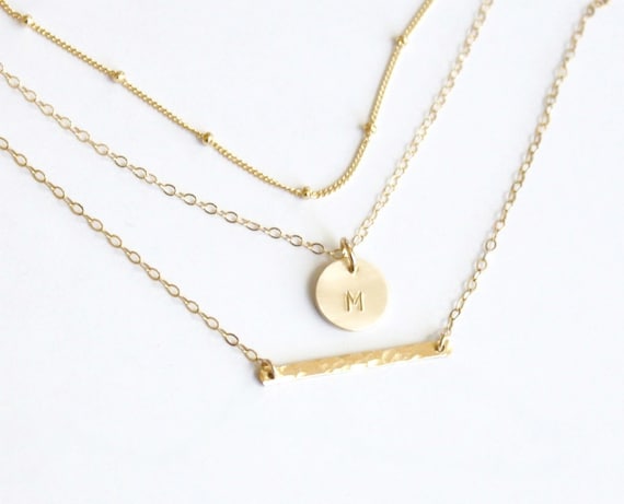 Layered Necklace Set of 3 Dainty 