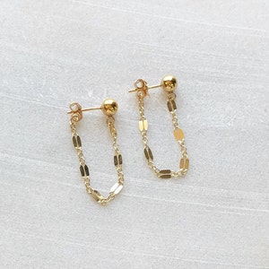 Gold Earrings, Simple Earrings, Chain Drop Earrings, Dangle Earrings, Dangling Earrings, Bridesmaid Gift, Minimalist Jewelry