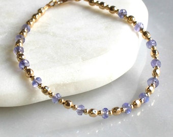 Tanzanite Jewelry Tanzanite Dainty Bracelet Gold, Bracelets for Women, Gemstone Bracelet Handmade Jewelry Gifts for Her, The Silver Wren