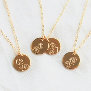 Birth Flower Necklace Personalized Gift, Personalize Necklace for Women Birth Flower, Personalized Gifts for Her, Handmade Jewelry Birthday