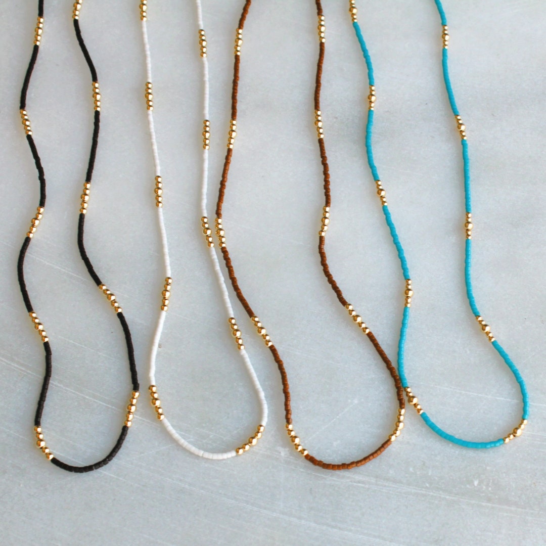 Seed Bead Dainty Necklaces for Women, Beaded Necklace, Seed Bead
