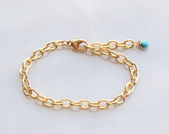 Gold Chain Bracelet with Birthstone, Bracelets for Women, Gold Jewelry, Simple Bracelet, Gifts for Her, Gold Bracelet, Chain Bracelet