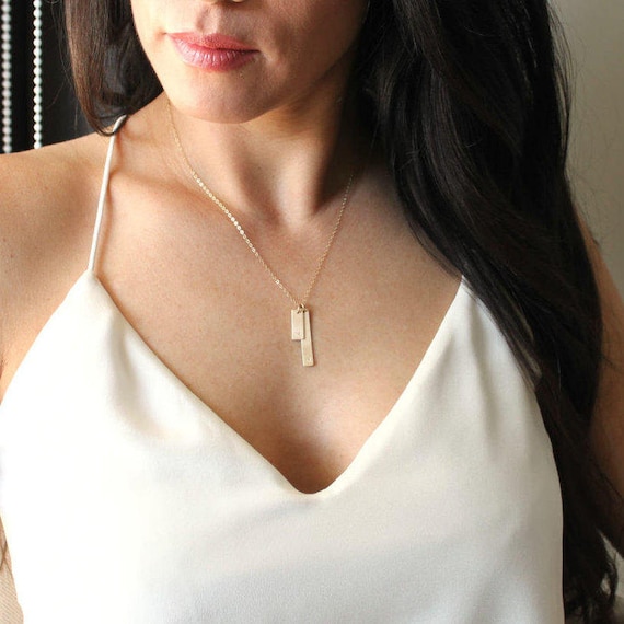 Vertical Initial Necklace Personalized 