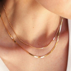 Gold Necklaces for Women, Layered Necklace, Gifts for Her, Minimalist Jewelry, Simple Everyday Necklace, Necklace, Jewelry Birthday Gifts