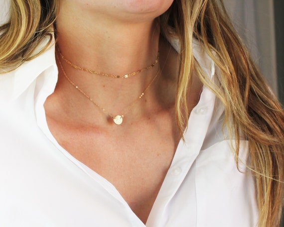 Petite Initial Necklace Dainty Necklace 