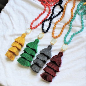 Colorful Long Necklace Jewelry for Women, Long Pendant Necklace, Gifts for Women/Tassel Pendant Necklace, Necklace Gift for Her, Womens Gift