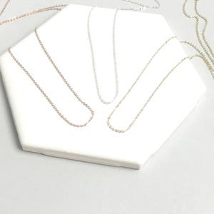 Ultra Dainty Simple Chain Necklace, Thin Gold Necklace Silver or Rose, Simple Necklace, Link Necklace, Dainty Chain The Silver Wren image 3