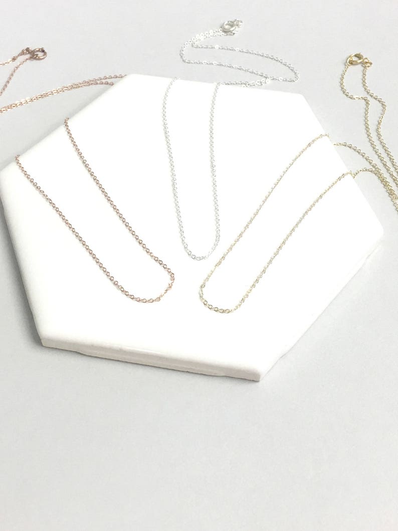 Ultra Dainty Simple Chain Necklace, Thin Gold Necklace Silver or Rose, Simple Necklace, Link Necklace, Dainty Chain The Silver Wren image 3