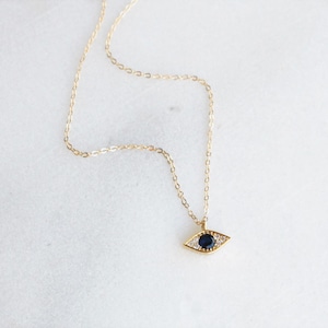 Tiny Evil Eye Necklace, Evil Eye Charm Necklace, Unique Gift, CZ & Gold Protection Necklace, Dainty Necklace, Jewelry, BFF Gifts image 6