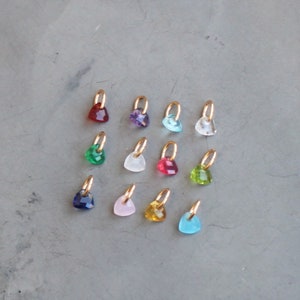 Trillion Crystal Birthstone Charms, Add-On Charms, Sterling Silver Gold Filled Removable Slide On Charm Only, The Silver Wren