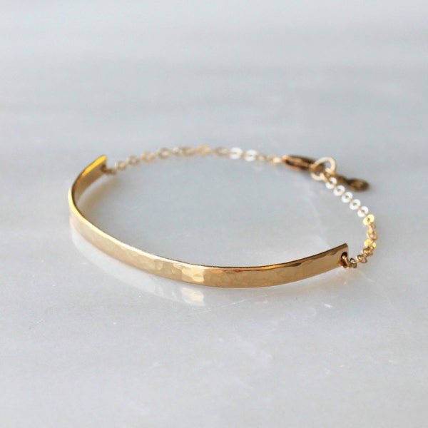 Half Cuff Bracelet, Minimalist Jewelry Bracelets for Women, 14kt Gold Filled Bracelet, Gifts for Women Gold Bracelet Jewelry