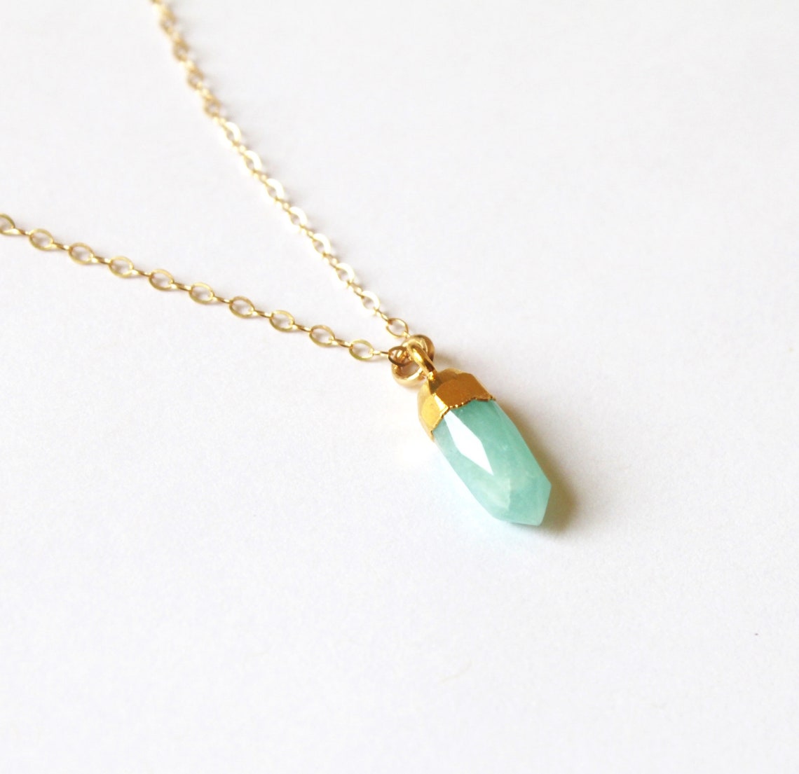 Charm Necklace Gemstone Charm Necklace Gift for her Dainty Etsy