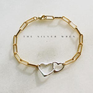 Bracelets for Women, Mixed Metal Interlocking Hearts, Birthday Gifts, Gifts for Women, Heart Bracelet, Bracelet, Charm Bracelet, Jewelry