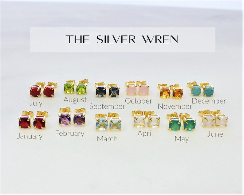 Birthstone Jewelry Earrings Studs Gemstone Earrings Birthday Gifts Earrings for Women Birthstone Earrings Gifts for Her Stud Earrings