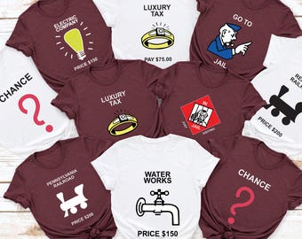Monopoly Game Halloween Costume Shirts, Monopoly Game Cards Cosplay Shirt, Monopoly Game Costume Halloween Group Shirts