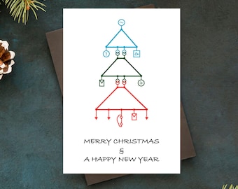 Electricity Network Christmas card - Funny Christmas Card for Electrical Engineer - UKPN voltage levels