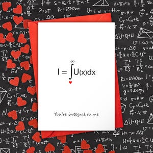 Grappige wiskunde-valentijnskaart - Geeky-liefdesverklaring voor partner – origineel minimalistisch ontwerp