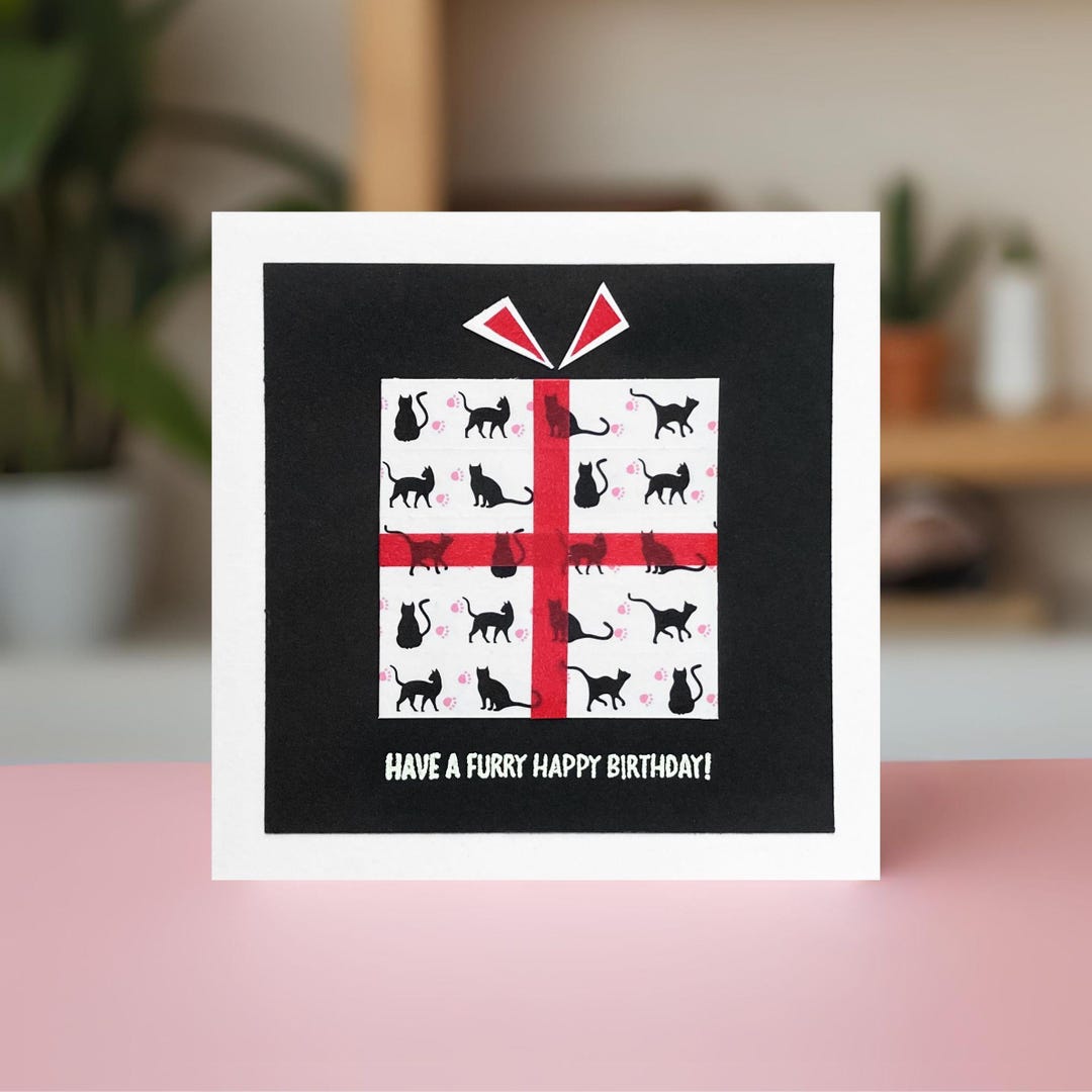 Cute Cat Handmade Birthday Card With Pun Sentiment - Perfect Gift for ...