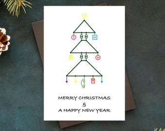 Electricity Network Christmas card - Funny Christmas Card for Electrical Engineer