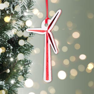 Kerstornament windturbine - cadeau elektrotechnisch ingenieur - liefhebber van hernieuwbare energie Vakantiedecoratie