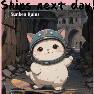 Ruínas Submersas - Cute Filter Land Proxy | Carta de Arte Completa Alter Personalizada | Comandante EDH | MuraProxyArt