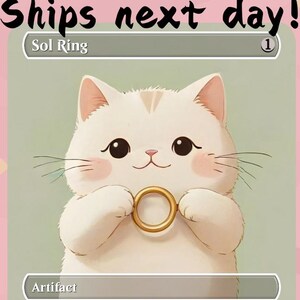 Sol Ring Cute Cat Proxy | Comandante EDH | Cartão de arte personalizado Alter Full | MuraProxyArt