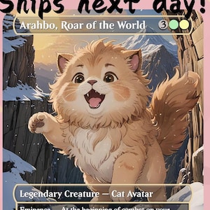 Arahbo, Rugido do Mundo - Proxy Fofo | Carta de Arte Personalizada Alter Full | Comandante EDH | MuraProxyArt