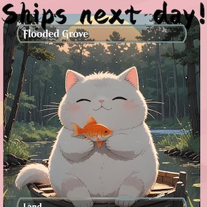 Flooded Grove - Cute Filter Land Proxy | Custom Alter Full Art Card | Commander EDH | MuraProxyArt