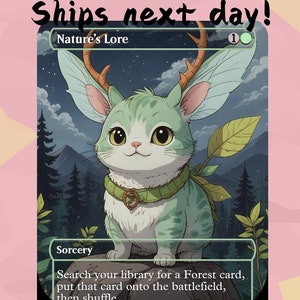 Nature’s Lore - Cute Proxy | Carta de Arte Personalizada Alter Full | Comandante EDH | MuraProxyArt
