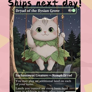 Dríade do Bosque Ilísio - Proxy Fofo | Carta de Arte Completa de Alteração Personalizada | Comandante EDH | MuraProxyArt