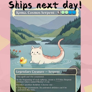 Serpiente Cosmos Koma - Proxy Lindo / Comandante EDH / Tarjeta de Arte Personalizada con Altar Completo / MuraProxyArt