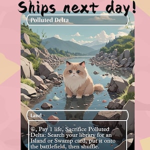 Polluted Delta - Cute Fetch Land Proxy | Custom Alter Full Art Card | Commander EDH | MuraProxyArt