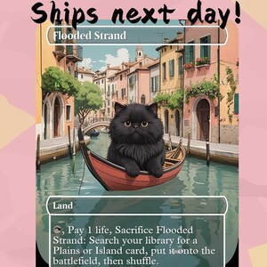 Praia Inundada - Proxy de Terra de Busca Fofo | Carta de Arte Completa Alterada Personalizada | Comandante EDH | MuraProxyArt