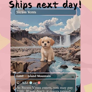 Saídas de Vapor - Cute Shock Land Proxy | Carta de Arte Completa Alterada Personalizada | Comandante EDH | MuraProxyArt