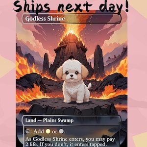 Santuário Sem Deus - Cute Shock Land Proxy | Carta de Arte Completa Alter Personalizada | Comandante EDH | MuraProxyArt