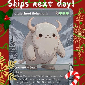 Behemoth de Craterhoof - Lindo proxy navideño / Tarjeta de altar personalizada con arte completo / Commander EDH / MuraProxyArt