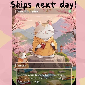 Worldly Tutor - Anime Style Altered Art Card For Magic: The Gathering EDH