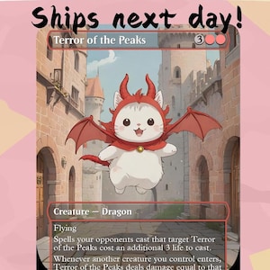 Terror de los Picos - Lindo Dragón Proxy / Tarjeta de Altar Personalizada con Arte Completo / Commander EDH / MuraProxyArt