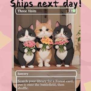 Three Visits - Cute Proxy | Niestandardowa Alter Full Art Card | Dowódca EDH | MuraProxyArt