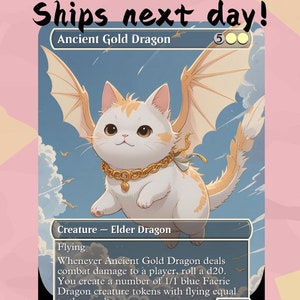 Ancient Gold Dragon - Cute Proxy | Custom Alter Full Art Card | Commander EDH | MuraProxyArt