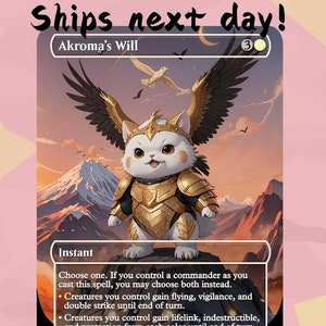 Voluntad de Akroma - Tarjeta proxy linda / Altar personalizado con arte completo / Commander EDH / MuraProxyArt