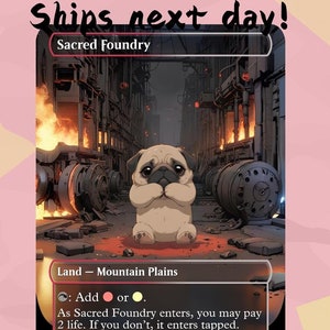 Sacred Foundry - Cute Shock Land Proxy | Carta de Arte Completa Alter Personalizada | Comandante EDH | MuraProxyArt