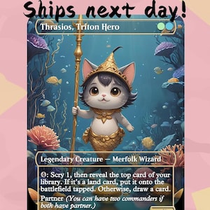 Thrasios, Triton Hero - Cute Proxy | Custom Alter Full Art Card | Commander EDH | MuraProxyArt