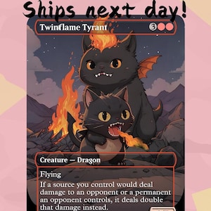 Twinflame Tyrant - Proxy Dragão Fofo | Carta de Arte Completa Alter Personalizada | Comandante EDH | MuraProxyArt